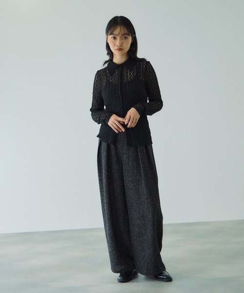 VICKY(ビッキー)の「カットレースポロトップス≪手洗い可能≫(Tシャツ/カットソー・レディース・ブラック/ブラウン/アイボリー・M)」の18枚目の写真