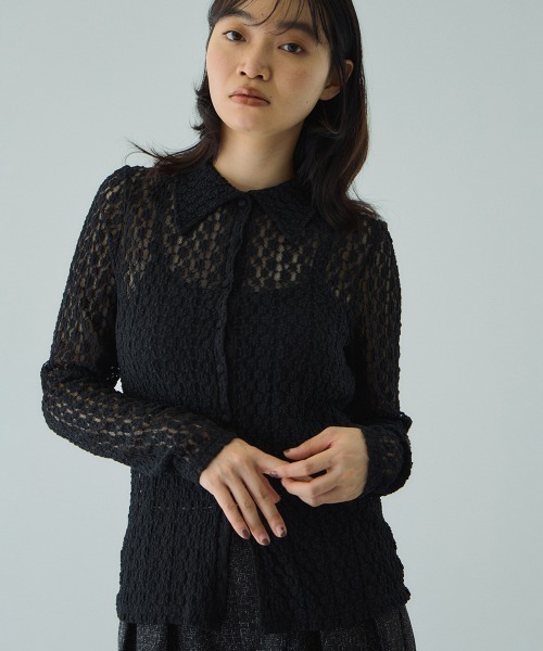 VICKY(ビッキー)の「カットレースポロトップス≪手洗い可能≫(Tシャツ/カットソー・レディース・ブラック/ブラウン/アイボリー・M)」の19枚目の写真