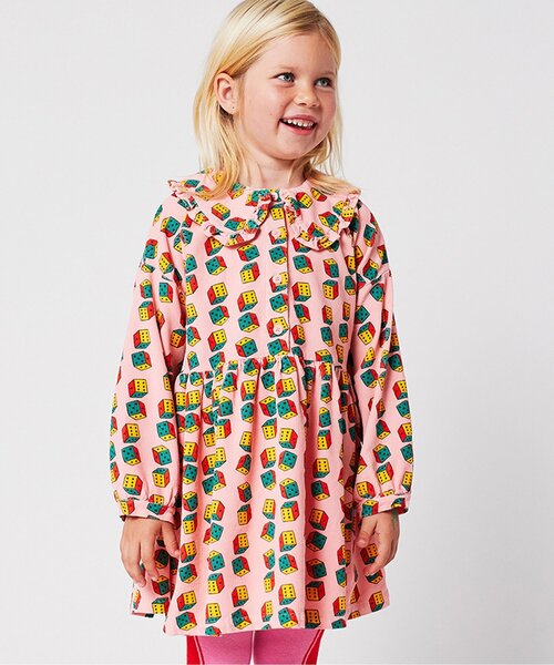 BOBO CHOSES(ボボショーズ)の「総柄Dices corduroyワンピース【キッズ】(ワンピース・キッズ・ピンク・130/120/110)」の1枚目の写真