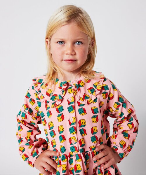 BOBO CHOSES(ボボショーズ)の「総柄Dices corduroyワンピース【キッズ】(ワンピース・キッズ・ピンク・130/120/110)」の6枚目の写真