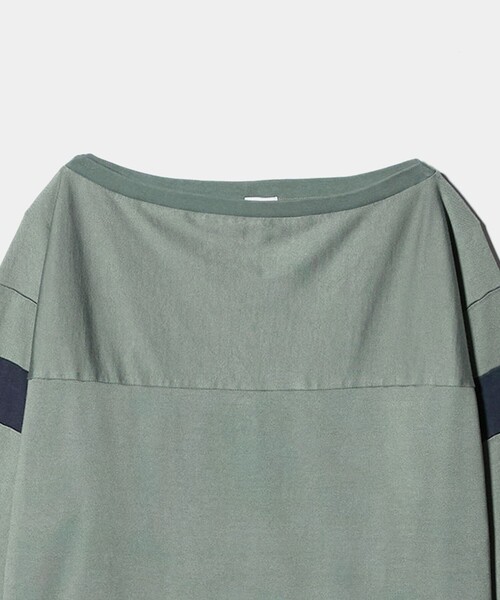 6(ROKU)＞コットン レーヨン フットボール オフショルダー トップス（T