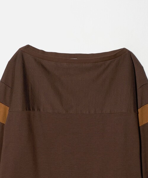 6(ROKU)＞コットン レーヨン フットボール オフショルダー トップス（T