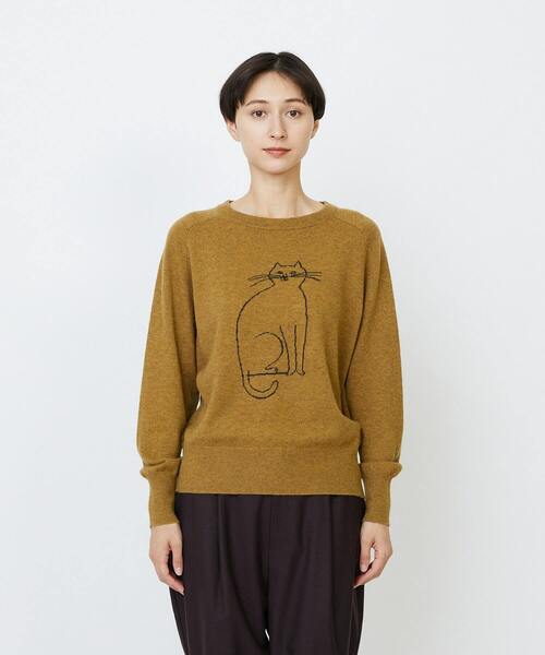 LOISIR(ロワズィール)の「インターシャニットプルオーバー(ニット/セーター・レディース・マスタード/ネイビー・FREE)」の16枚目の写真