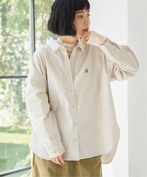 LBC（エルビーシー）の「ミニロゴ刺繍オーバーシャツ（シャツ/ブラウス・レディース・ライトグレー/チャコールグレー/ベージュ・M）」の17枚目の写真