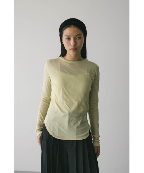 STYLEMIXER(スタイルミキサー)の「ロングスリーブスキントップ 秋服(Tシャツ/カットソー・レディース・ホワイト/ライトグリーン/ネイビー・FREE)」の15枚目の写真