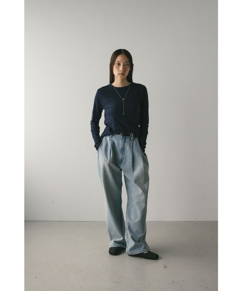STYLEMIXER(スタイルミキサー)の「ロングスリーブスキントップ 秋服(Tシャツ/カットソー・レディース・ホワイト/ライトグリーン/ネイビー・FREE)」の22枚目の写真