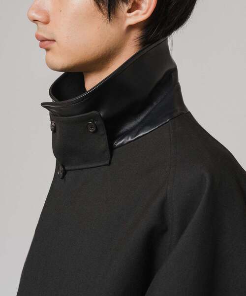 EDIFICE（エディフィス）の「"CONFFECT EDIFICE" ボンディング ステンカラーコート（ステンカラーコート・メンズ・ブラック/チャコールグレー・LARGE/MEDIUM/SMALL）」の4枚目の写真