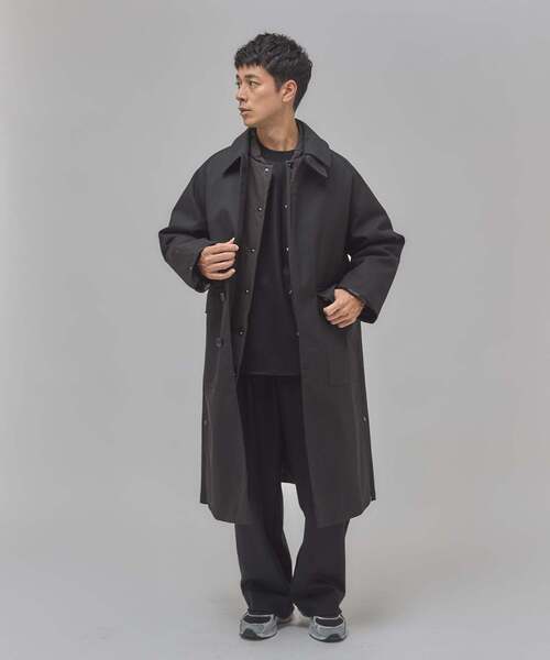 EDIFICE（エディフィス）の「"CONFFECT EDIFICE" ボンディング ステンカラーコート（ステンカラーコート・メンズ・ブラック/チャコールグレー・LARGE/MEDIUM/SMALL）」の6枚目の写真