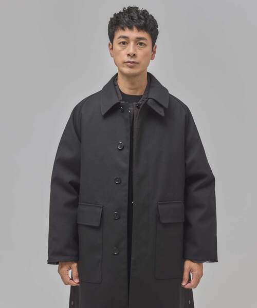 EDIFICE（エディフィス）の「"CONFFECT EDIFICE" ボンディング ステンカラーコート（ステンカラーコート・メンズ・ブラック/チャコールグレー・LARGE/MEDIUM/SMALL）」の8枚目の写真