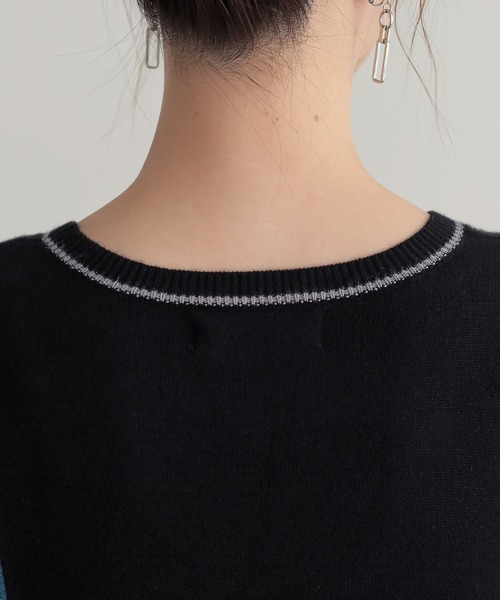 n'OrLABEL（ノアールレーベル）の「『配色アシメニットドルマンワンピース』（ワンピース・レディース・ブラック/チャコール・FREE）」の14枚目の写真