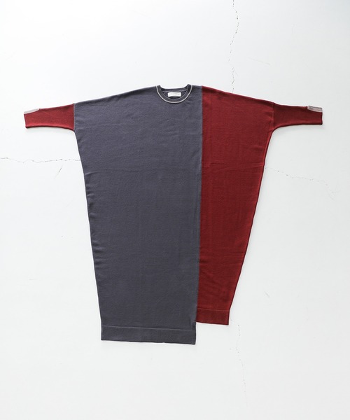 n'OrLABEL（ノアールレーベル）の「『配色アシメニットドルマンワンピース』（ワンピース・レディース・ブラック/チャコール・FREE）」の19枚目の写真