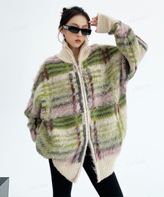 セール】STUSSY/ステューシー HAIRY PLAID CARDIGAN カーディガン