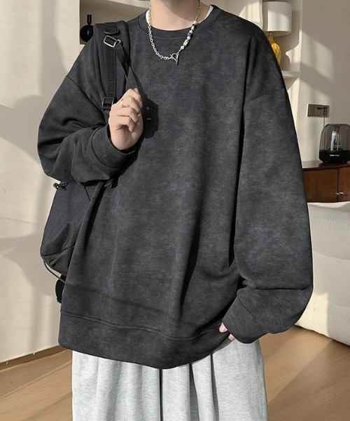 B.R.U（ブル）の「ヴィンテージ風オーバーサイズトップス（スウェット・メンズ・ブラック/オフホワイト・MEDIUM/LARGE）」の11枚目の写真