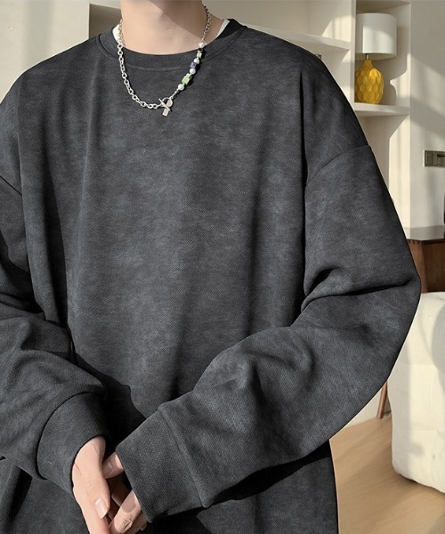 B.R.U（ブル）の「ヴィンテージ風オーバーサイズトップス（スウェット・メンズ・ブラック/オフホワイト・MEDIUM/LARGE）」の3枚目の写真