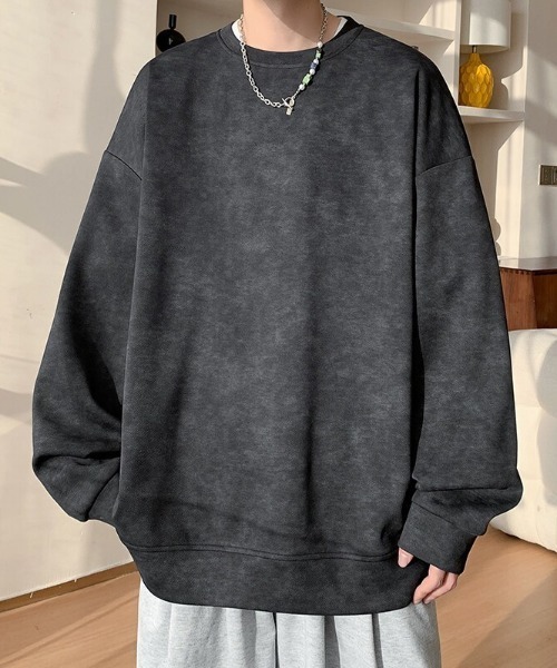 B.R.U（ブル）の「ヴィンテージ風オーバーサイズトップス（スウェット・メンズ・ブラック/オフホワイト・MEDIUM/LARGE）」の17枚目の写真