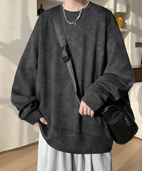 B.R.U（ブル）の「ヴィンテージ風オーバーサイズトップス（スウェット・メンズ・ブラック/オフホワイト・MEDIUM/LARGE）」の9枚目の写真