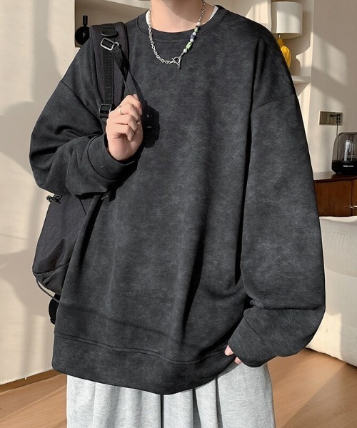 B.R.U（ブル）の「ヴィンテージ風オーバーサイズトップス（スウェット・メンズ・ブラック/オフホワイト・MEDIUM/LARGE）」の7枚目の写真