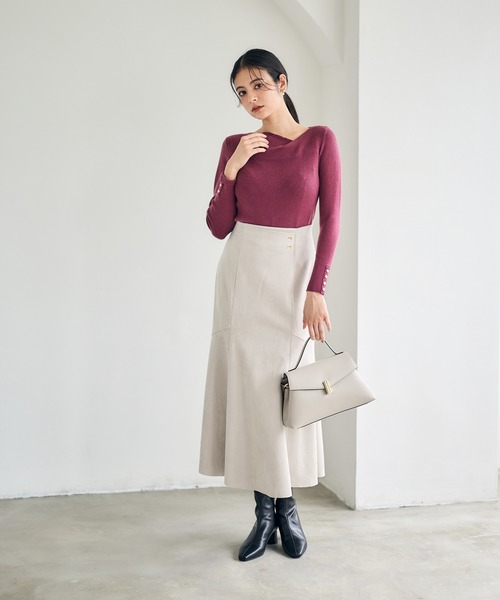 12Twelve Agenda（トゥエルブ　アジェンダ）の「フェイクスエードラップ風マーメイドスカート（スカート・レディース・ピンク/グレイッシュベージュ/チャコールグレー・M/S）」の10枚目の写真