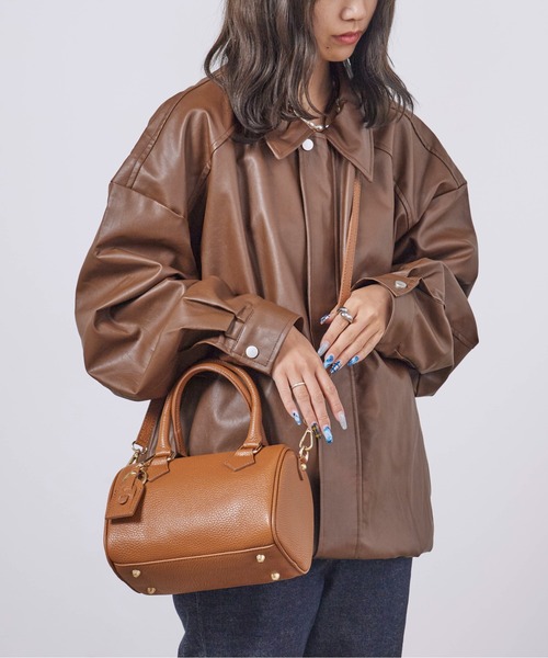 AULENTTI/オウレンティ レザー2wayミニボストンバッグ（ショルダー