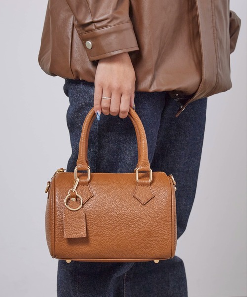 AULENTTI/オウレンティ レザー2wayミニボストンバッグ（ショルダー