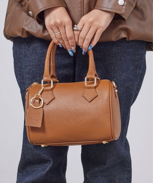 AULENTTI/オウレンティ レザー2wayミニボストンバッグ（ショルダー