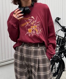 DOUBLE NAME | バンドを組みたい恐竜刺しゅうロンTEE(Tシャツ/カットソー)