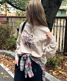 DOUBLE NAME | バンドを組みたい恐竜刺しゅうロンTEE(Tシャツ/カットソー)