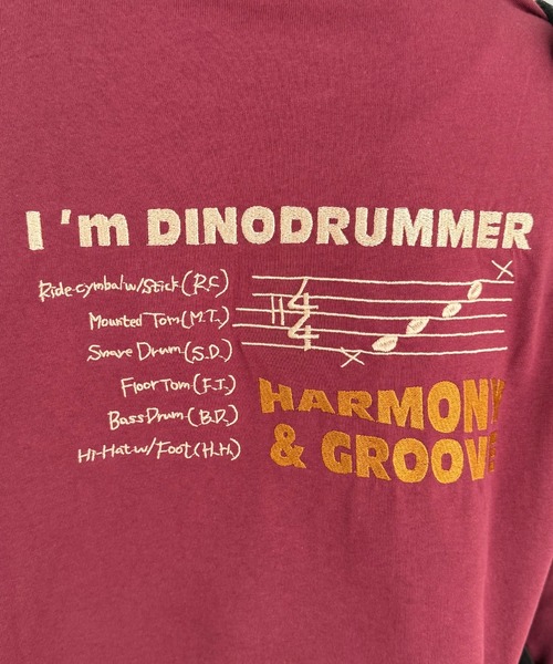 DOUBLE NAME（ダブルネーム）の「バンドを組みたい恐竜刺しゅうロンTEE（Tシャツ/カットソー・レディース・レッド/ブラック/オフホワイト/ネイビー・FREE）」の14枚目の写真