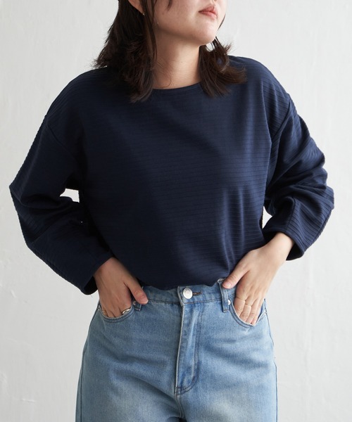 VENCEEXCHANGE(ヴァンスエクスチェンジ)の「袖切り替え長袖プルオーバー(Tシャツ/カットソー・レディース・ブラック/ネイビー/グレー・M/L)」の3枚目の写真