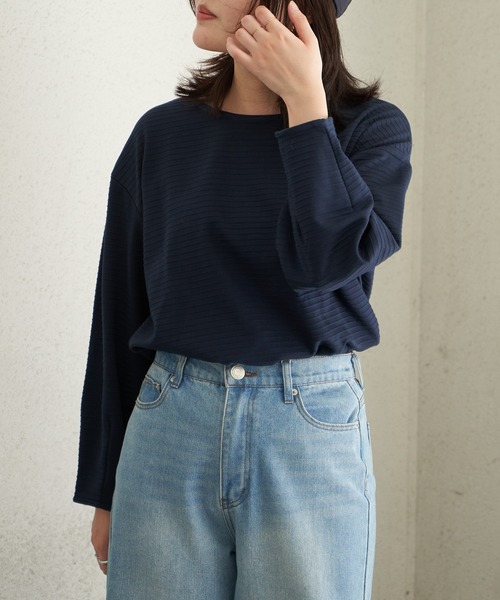 VENCEEXCHANGE(ヴァンスエクスチェンジ)の「袖切り替え長袖プルオーバー(Tシャツ/カットソー・レディース・ブラック/ネイビー/グレー・M/L)」の19枚目の写真
