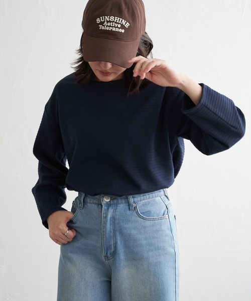 VENCEEXCHANGE(ヴァンスエクスチェンジ)の「袖切り替え長袖プルオーバー(Tシャツ/カットソー・レディース・ブラック/ネイビー/グレー・M/L)」の20枚目の写真