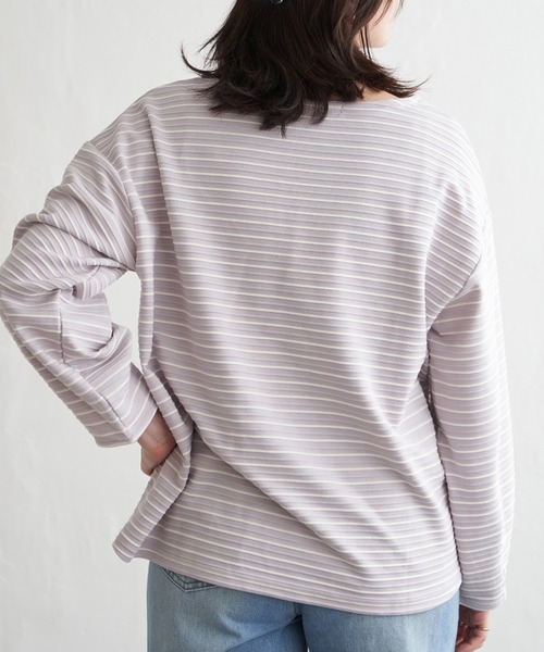 VENCEEXCHANGE(ヴァンスエクスチェンジ)の「袖切り替え長袖プルオーバー(Tシャツ/カットソー・レディース・ブラック/ネイビー/グレー・M/L)」の5枚目の写真