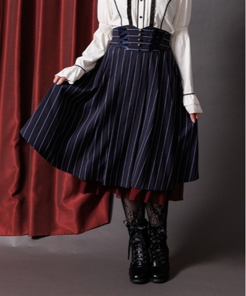 レースアップハイウエストスカート（スカート）｜axes femme