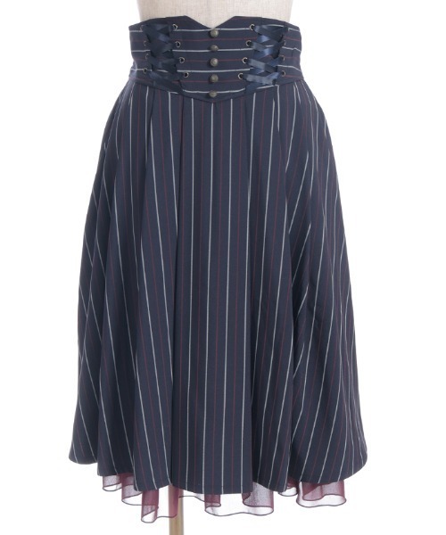 レースアップハイウエストスカート（スカート）｜axes femme