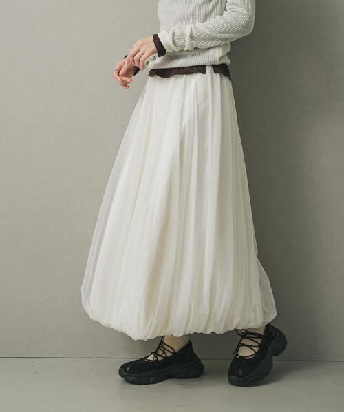 SENSE OF PLACE by URBAN RESEARCH（センスオブプレイスバイアーバンリサーチ）の「チュールバルーンスカート（スカート・レディース・ブラック/オフホワイト・ONE）」の19枚目の写真