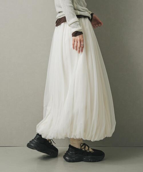 SENSE OF PLACE by URBAN RESEARCH（センスオブプレイスバイアーバンリサーチ）の「チュールバルーンスカート（スカート・レディース・ブラック/オフホワイト・ONE）」の18枚目の写真
