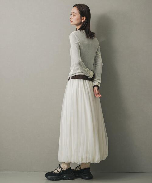 SENSE OF PLACE by URBAN RESEARCH（センスオブプレイスバイアーバンリサーチ）の「チュールバルーンスカート（スカート・レディース・ブラック/オフホワイト・ONE）」の15枚目の写真