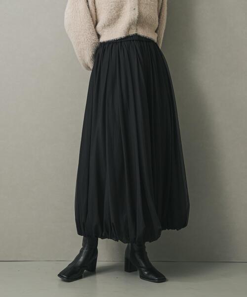 SENSE OF PLACE by URBAN RESEARCH（センスオブプレイスバイアーバンリサーチ）の「チュールバルーンスカート（スカート・レディース・ブラック/オフホワイト・ONE）」の12枚目の写真