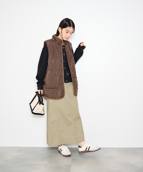 Mac-House（マックハウス）の「Idnes ライトワークAラインロングスカート（スカート・レディース・ベージュ/ブラウン/グレー・M）」の6枚目の写真