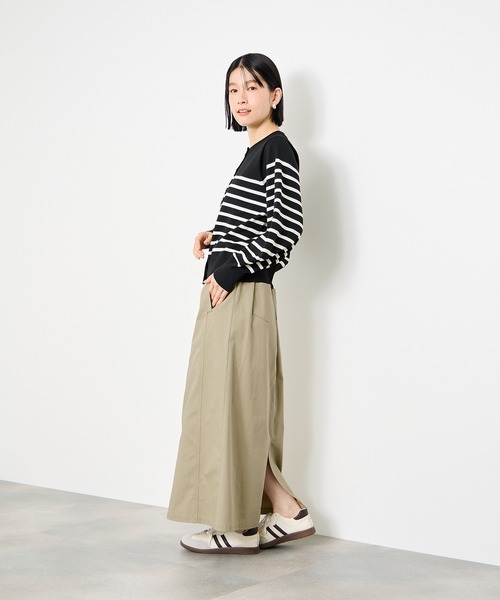 Mac-House（マックハウス）の「Idnes ライトワークAラインロングスカート（スカート・レディース・ベージュ/ブラウン/グレー・M）」の8枚目の写真
