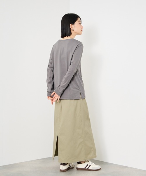 Mac-House（マックハウス）の「Idnes ライトワークAラインロングスカート（スカート・レディース・ベージュ/ブラウン/グレー・M）」の9枚目の写真