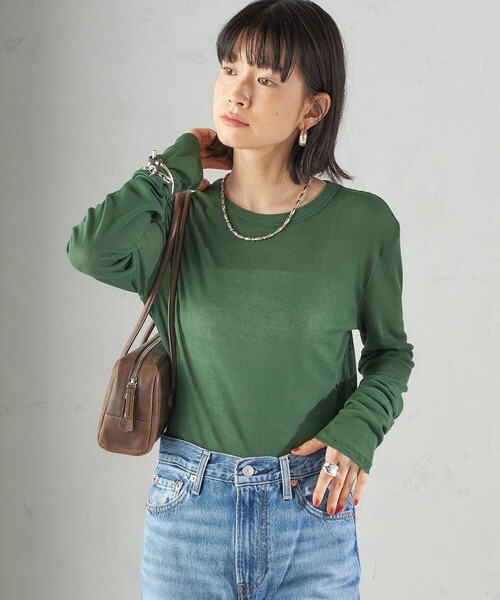 シップス（SHIPS）/s．oyamadaコラボ:〈手洗い可能〉シアー テレコ ロング スリーブ TEE セール】s.oyamadaコラボ:〈手洗い可能〉シアー テレコ ロング