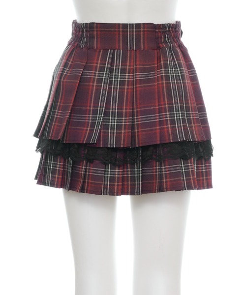 Secret Honey(シークレットハニー)の「プリーツティアードスカート(スカート・レディース・ワインレッド/グレー・MEDIUM)」の5枚目の写真