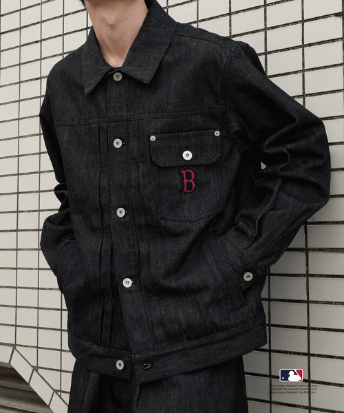 Perushu × MLB コラボリジットデニムジャケット（デニムジャケット