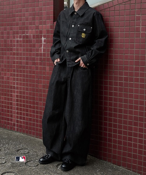 Perushu × MLB コラボリジットデニムジャケット（デニムジャケット