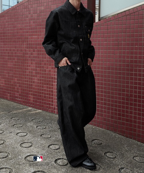 Perushu(ペルーシュ)の「Perushu × MLB コラボリジットデニムジャケット(デニムジャケット・メンズ・ブラック系その他/ブラック/ネイビー・LARGE/MEDIUM)」の15枚目の写真