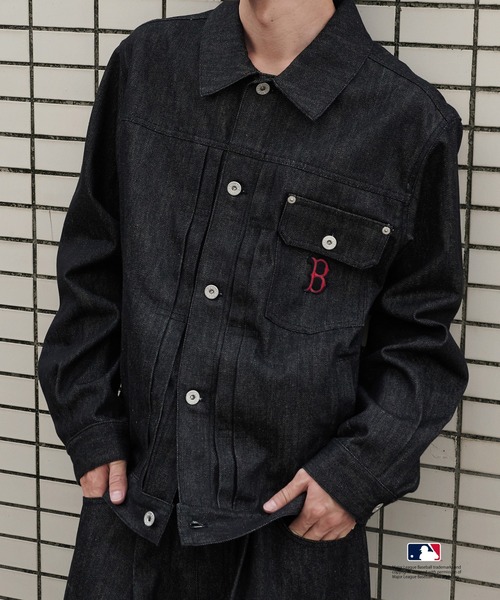 Perushu × MLB コラボリジットデニムジャケット（デニムジャケット