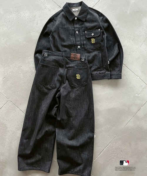 完売品　Perushu x MLB コラボリジットデニムジャケット　デニムパンツ Perushu × MLB コラボリジットデニムジャケット（デニムジャケット