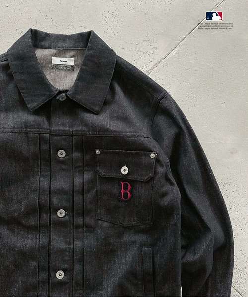 Perushu × MLB コラボリジットデニムジャケット（デニムジャケット