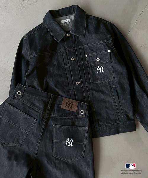 Perushu × MLB コラボリジットデニムジャケット（デニムジャケット